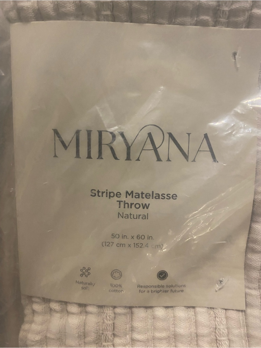 Miryana Stripe Matelasse Throw 50x60 in